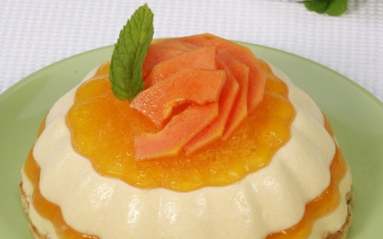 Delicia de papaia e pêssego Sabor dos trópicos