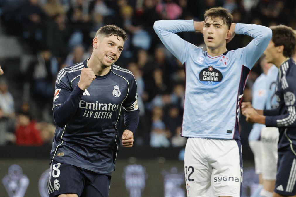 Golo de Valverde nos descontos ‘salva’ Real Madrid de empatar em Vigo