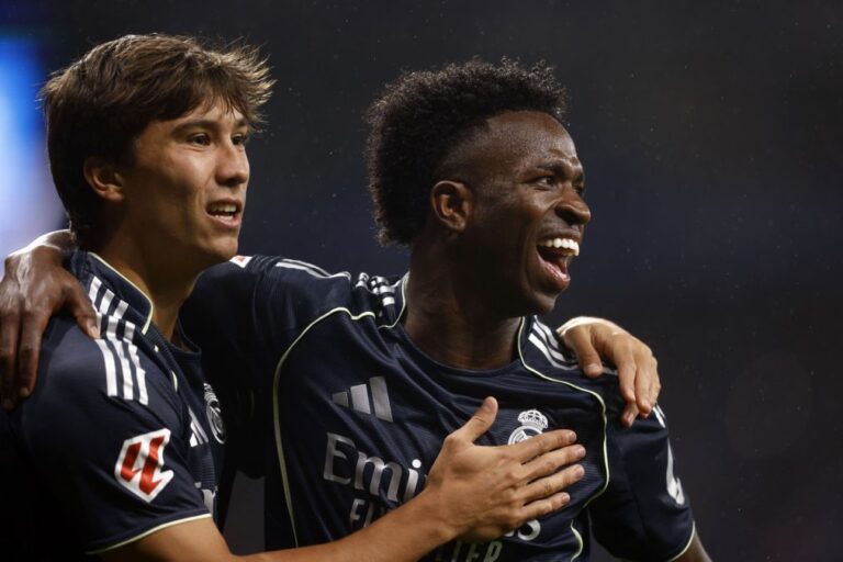 Real Madrid adia título do FC Barcelona com 'bis' de Vinicius Júnior