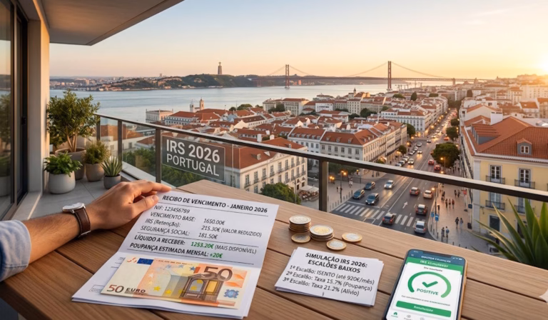 IRS 2026: Simulações reais para os 3 primeiros escalões