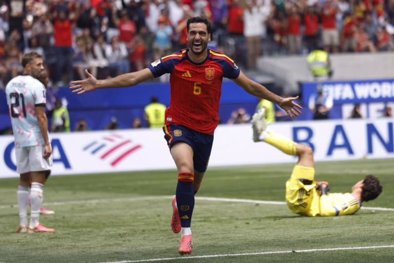 Espanha nas meias-finais do Mundial2026 ao vencer Bélgica como novo golo de Merino